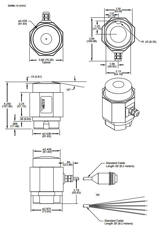 Compression load cell drawing